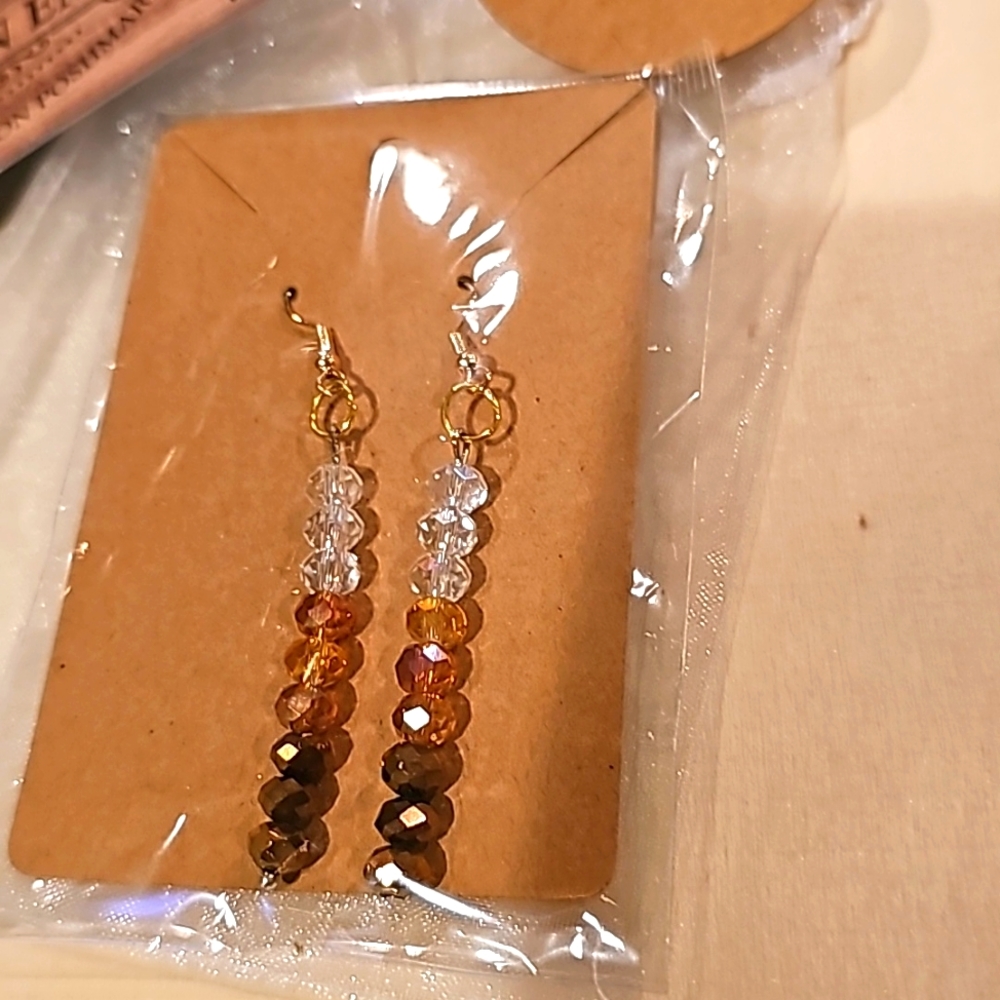 Handmade glass bead earrings - Picture 2 of 4